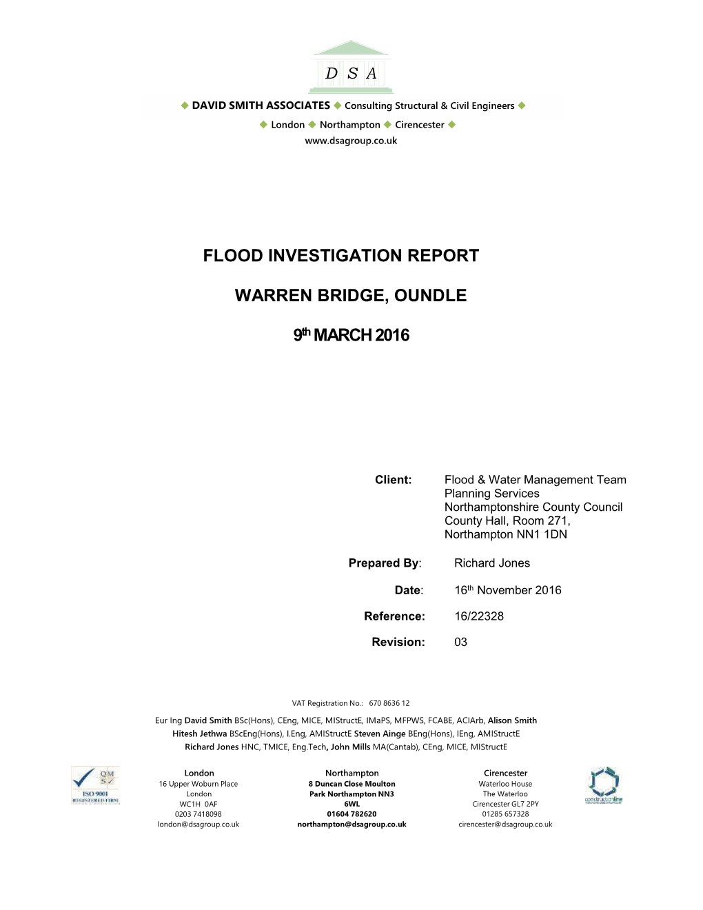 Flood Investigation Report