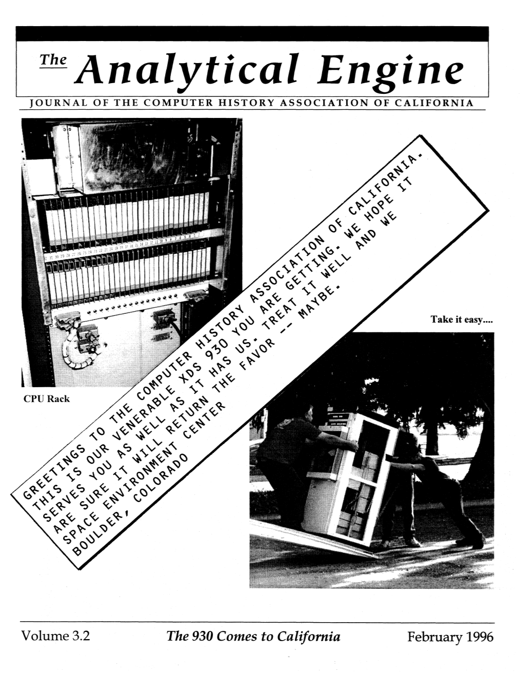 The Analytical Engine JOURNAL of the COMPUTER HISTORY ASSOCIATION of CALIFORNIA