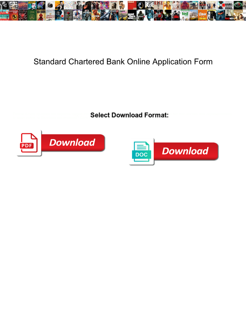 Standard Chartered Bank Online Application Form