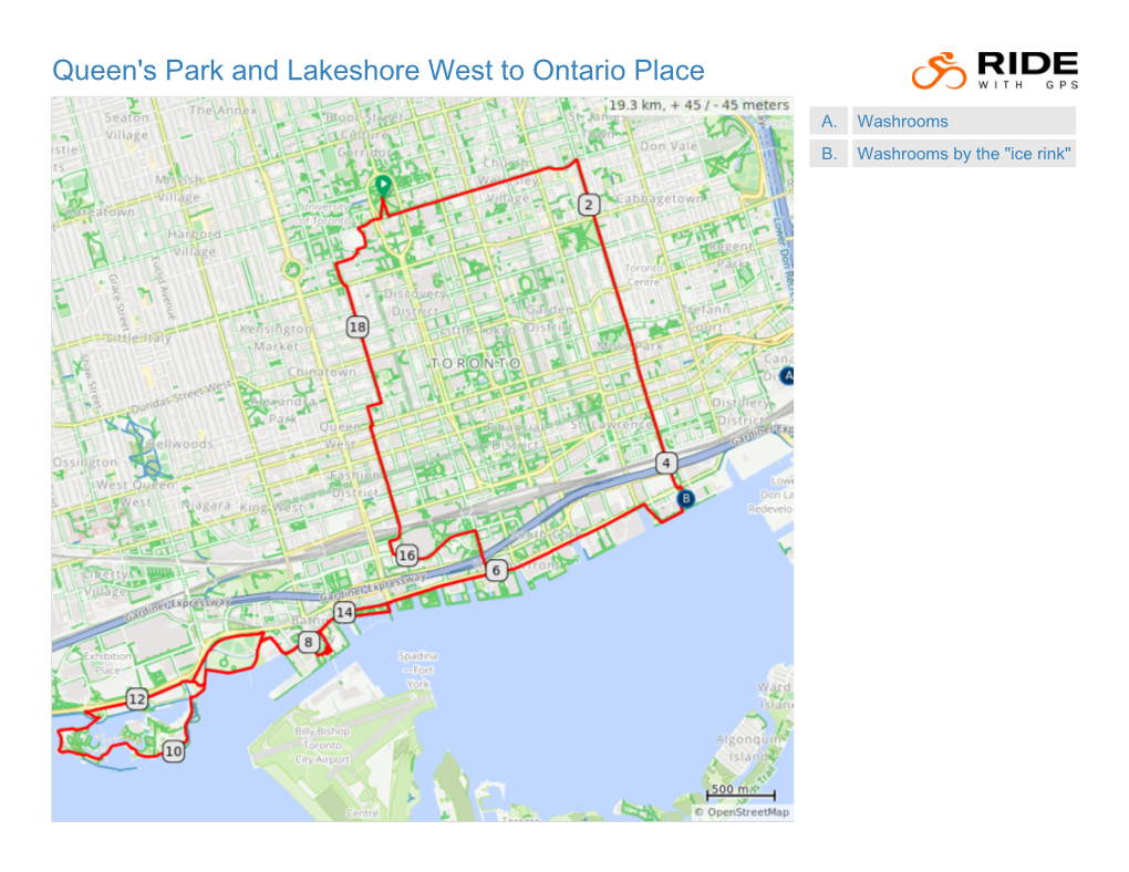 Queen's Park and Lakeshore West to Ontario Place
