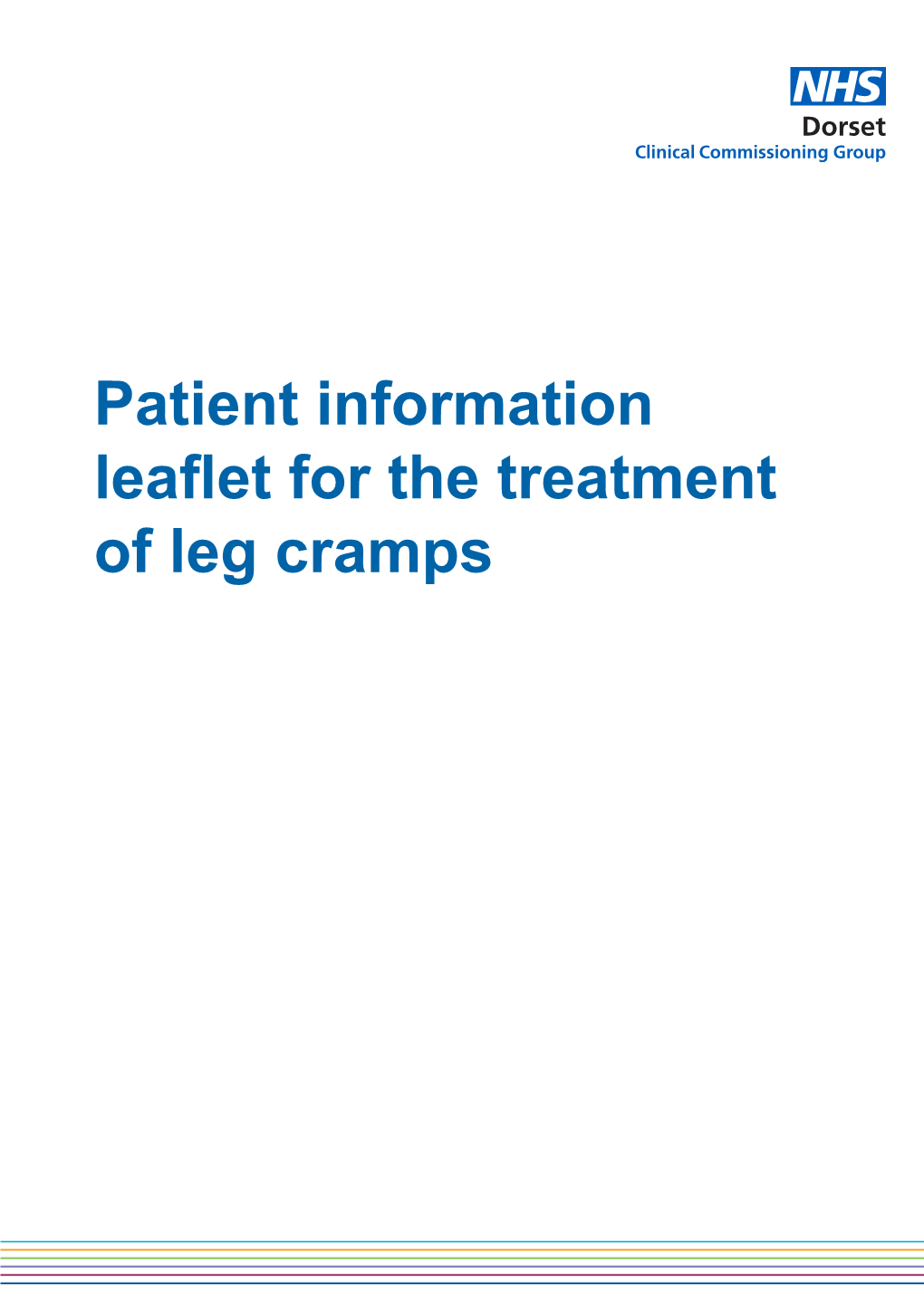 Patient Information Leaflet for the Treatment of Leg Cramps