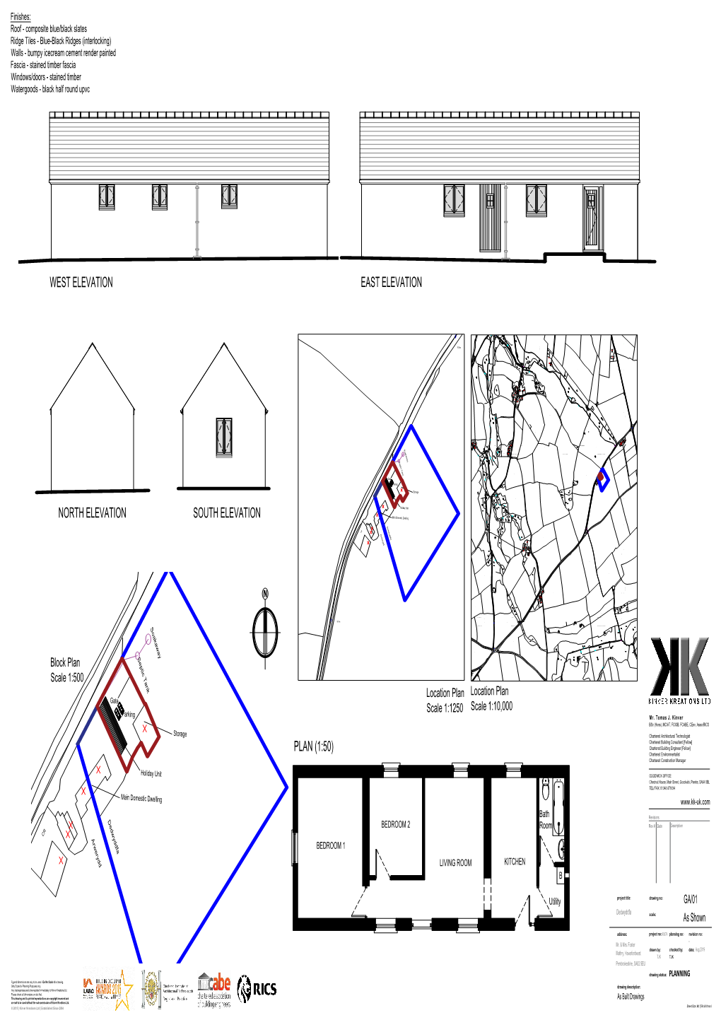 East Elevation Plan (1:50) South Elevation North