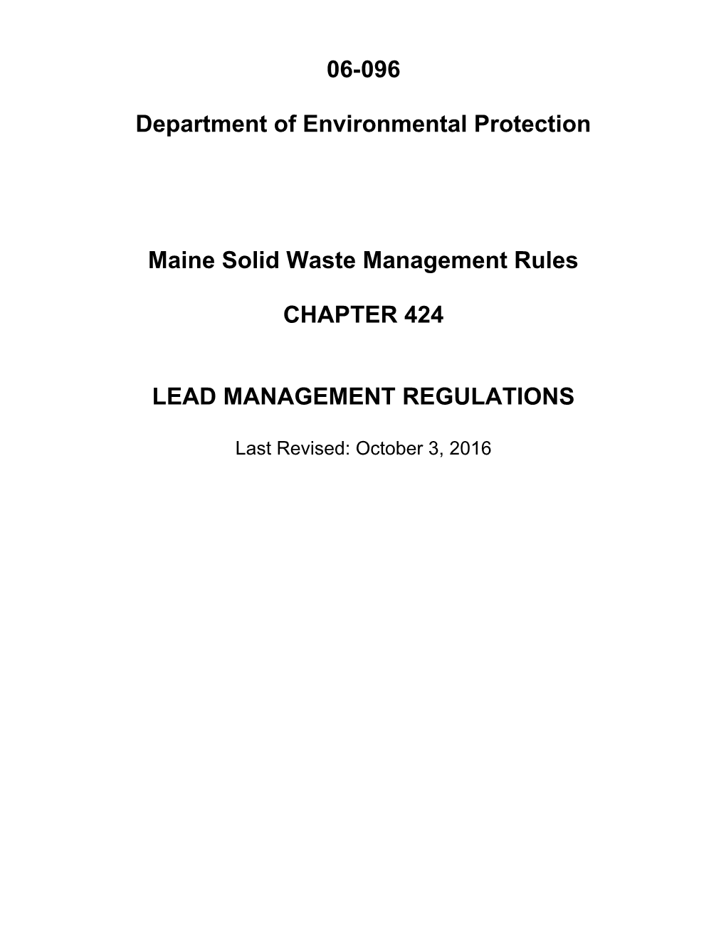 Maine Solid Waste Management Rules s1