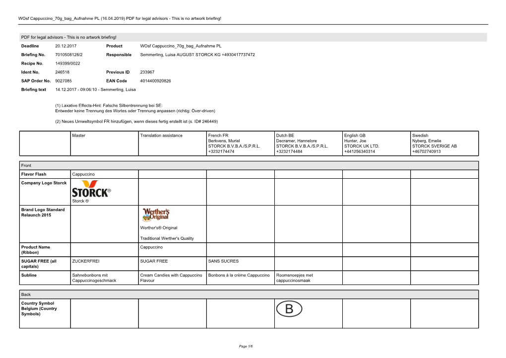 (16.04.2019) PDF for Legal Advisors - This Is No Artwork Briefing!