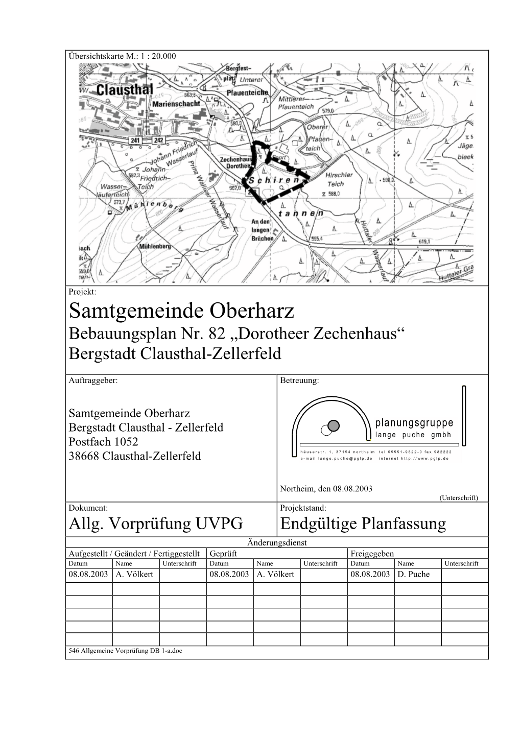 Samtgemeinde Oberharz Bebauungsplan Nr