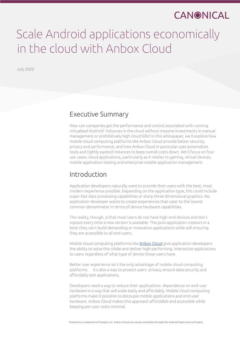 Scale Android Applications Economically in the Cloud with Anbox Cloud