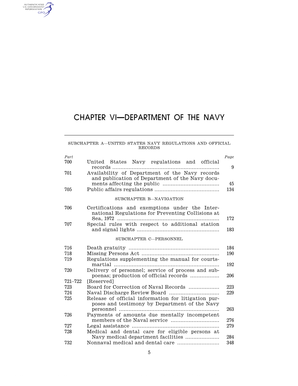 Chapter Vi—Department of the Navy