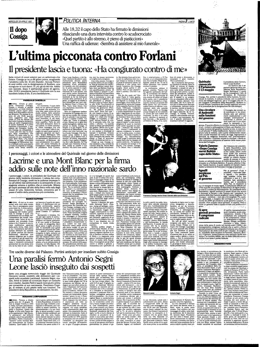 L'ultima Picconata Contro Forlani