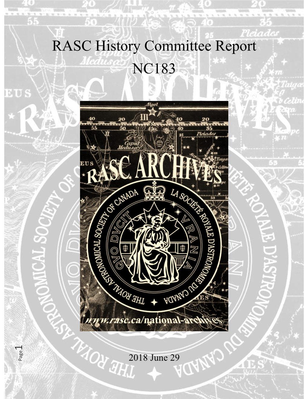 History Committee Report NC183