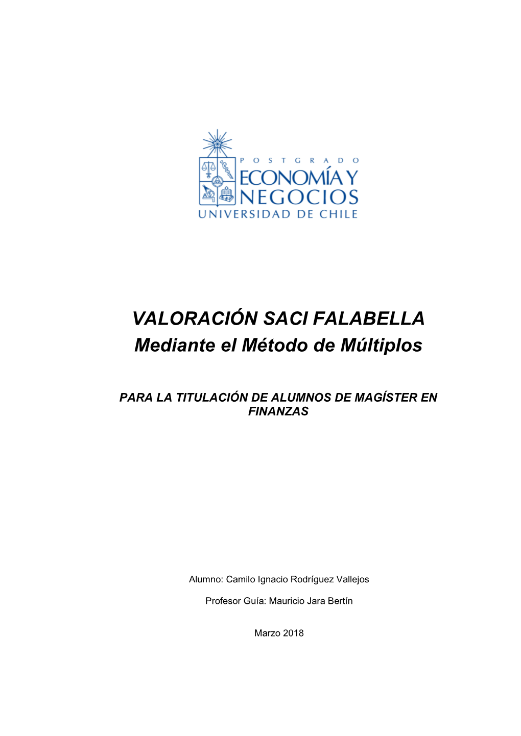 VALORACIÓN SACI FALABELLA Mediante El Método De Múltiplos