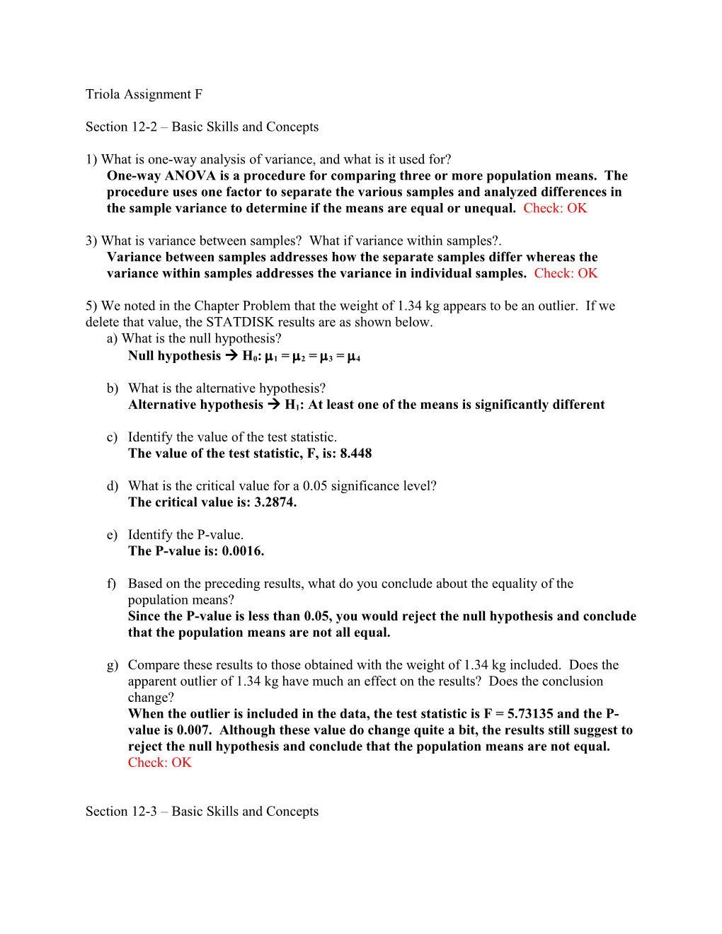 Section 12-2 Basic Skills and Concepts