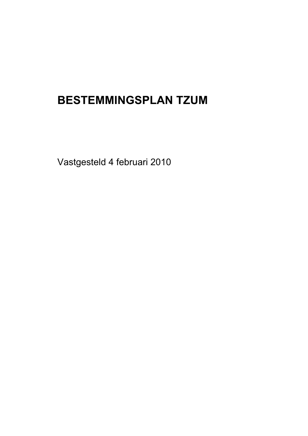 Bestemmingsplan Tzum