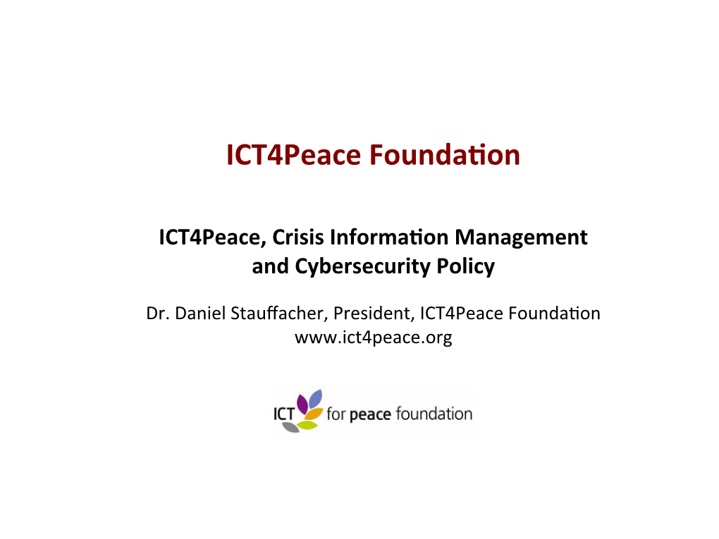Ict4peace Founda)On