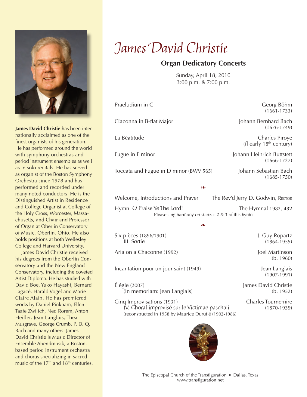 James David Christie Organ Dedicatory Concerts