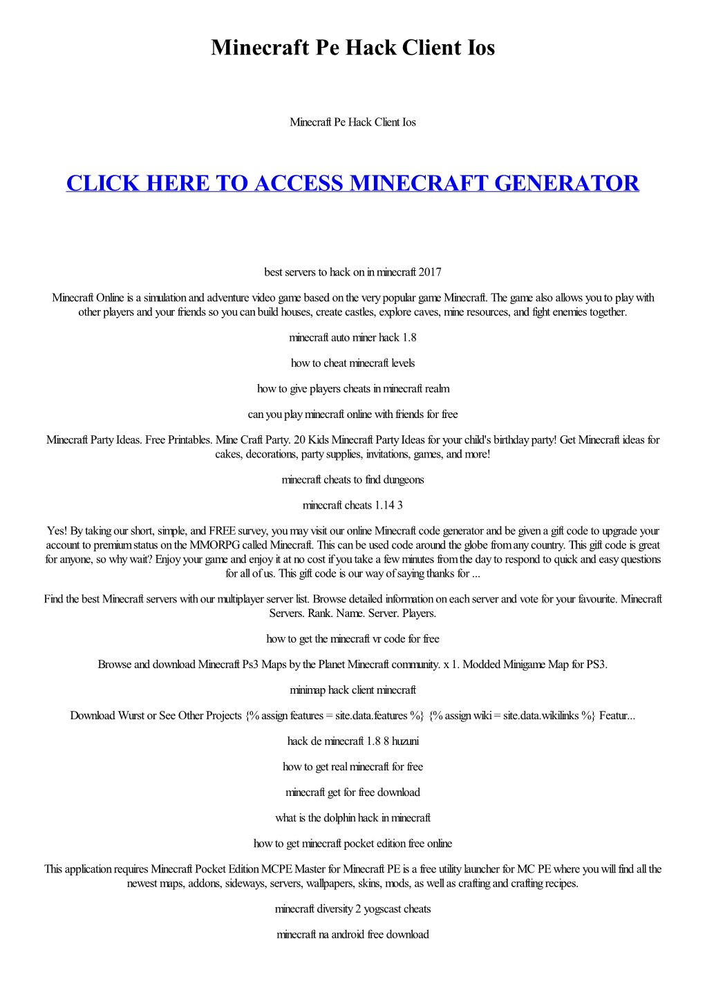 Minecraft Pe Hack Client Ios