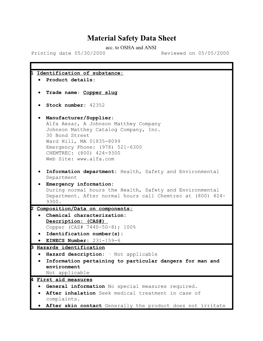 Material Safety Data Sheet s53