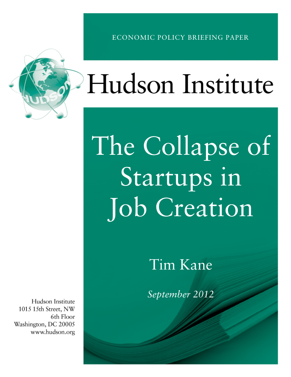 The Collapse of Startups in Job Creation