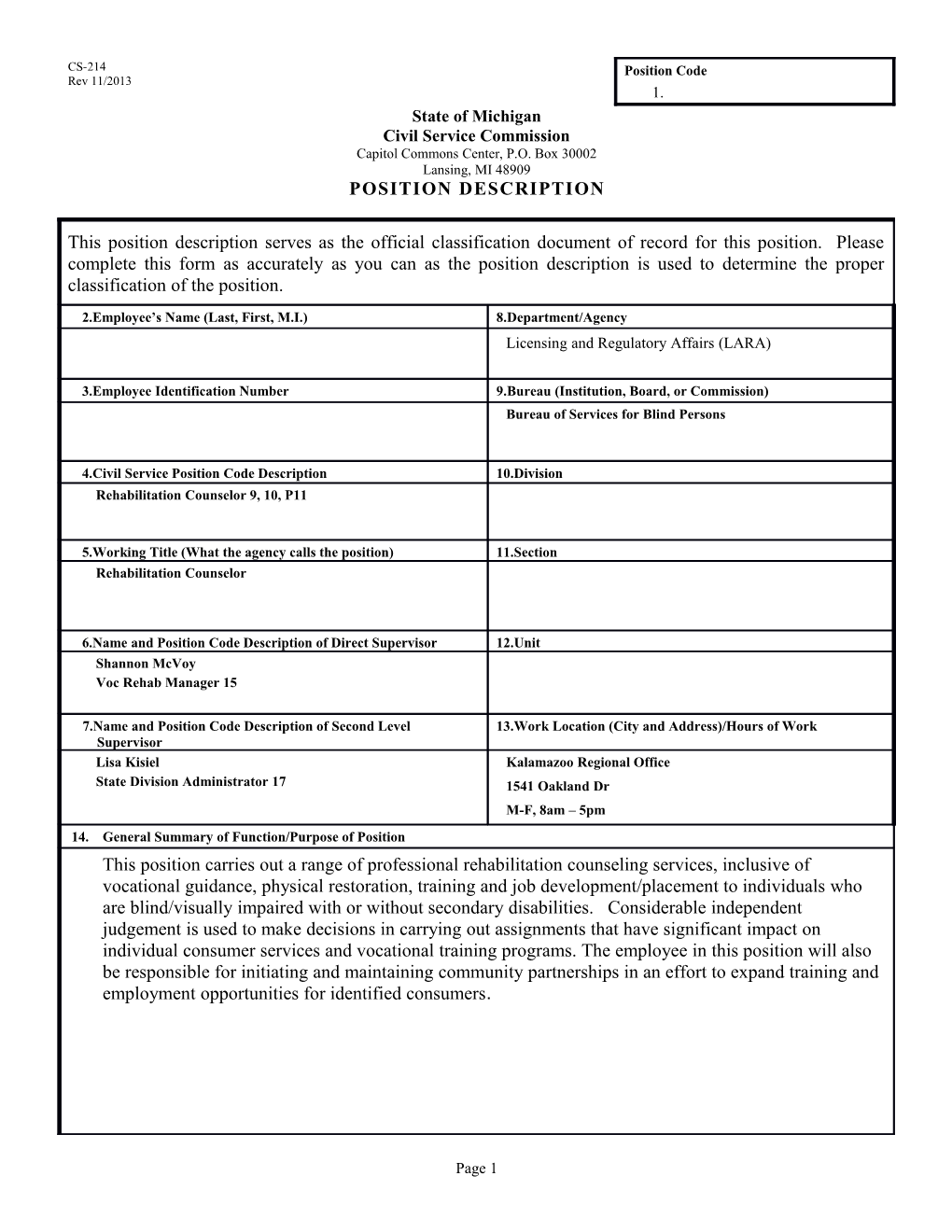 CS-214 Position Description Form s30