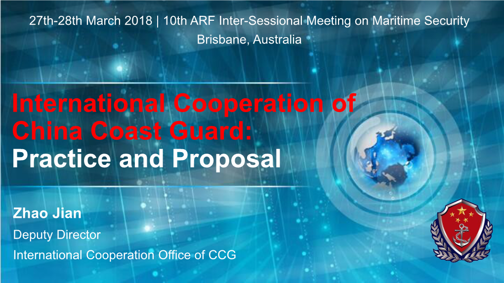 International Cooperation of China Coast Guard: Practice and Proposal