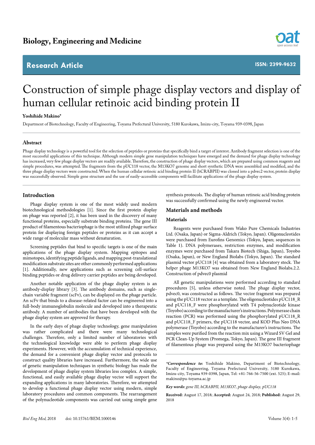 Construction of Simple Phage Display Vectors and Display of Human