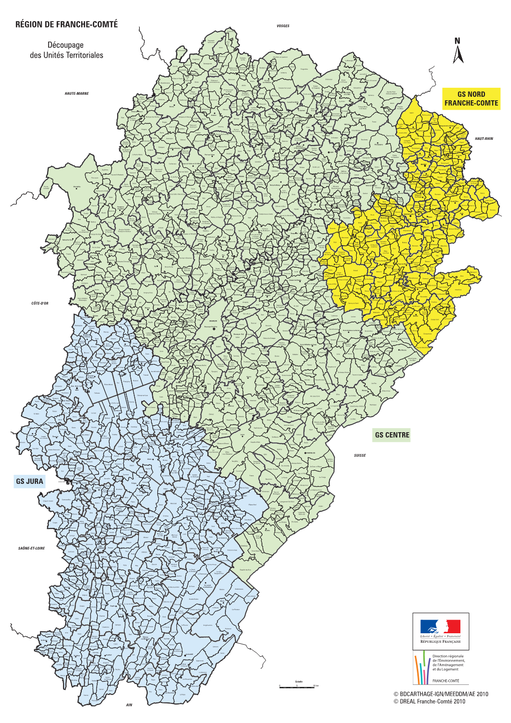 N RÉGION DE FRANCHE-COMTÉ Découpage Des Unités Territoriales