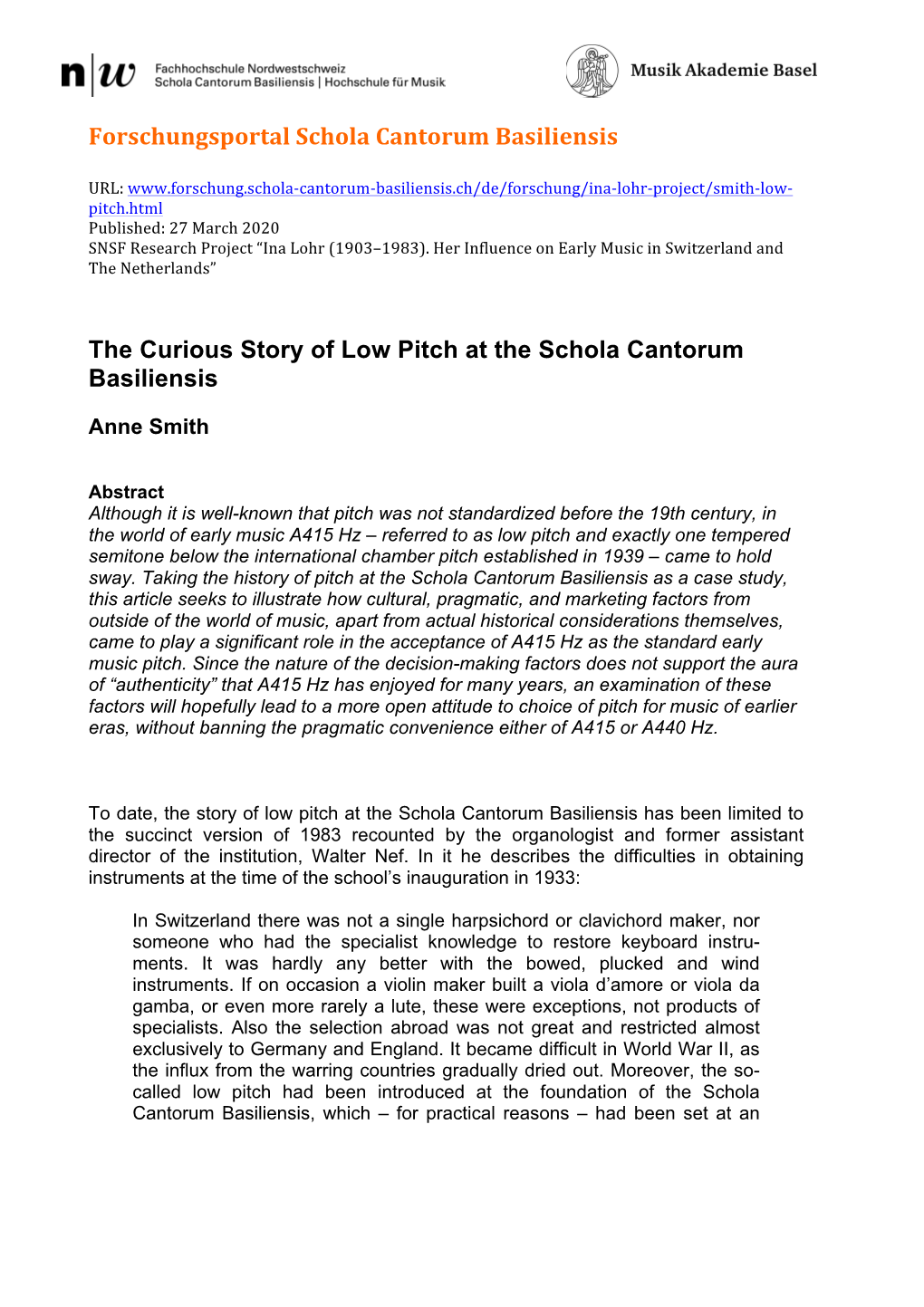 Smith Story of Low Pitch.Pdf