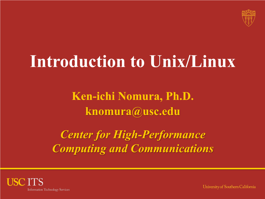 Introduction to Unix/Linux