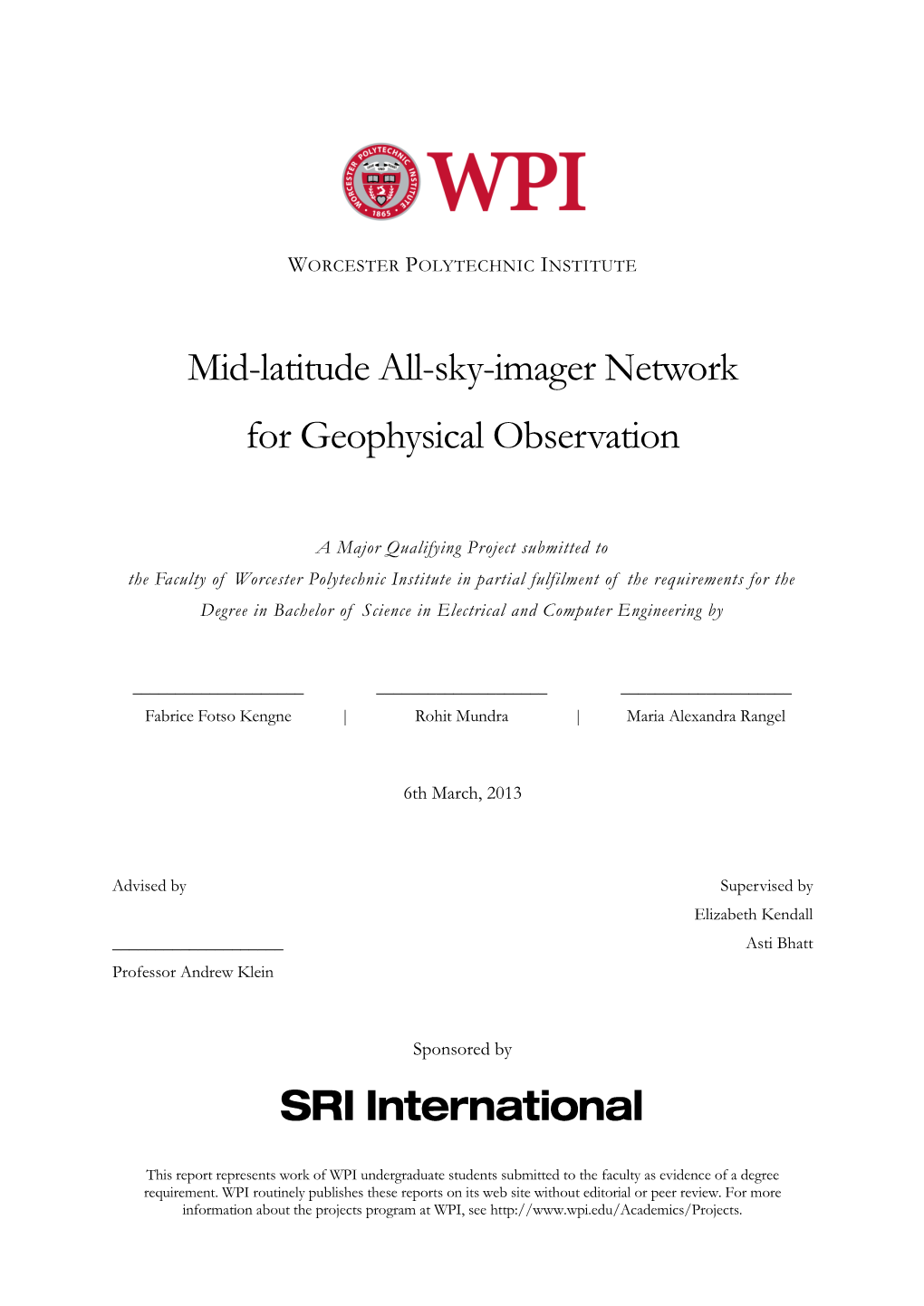 Mid-Latitude All-Sky-Imager Network for Geophysical Observation