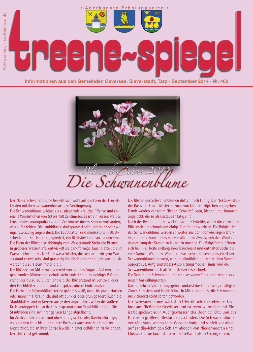 Informationen Aus Den Gemeinden Oeversee, Sieverstedt, Tarp · September 2014 · Nr. 462