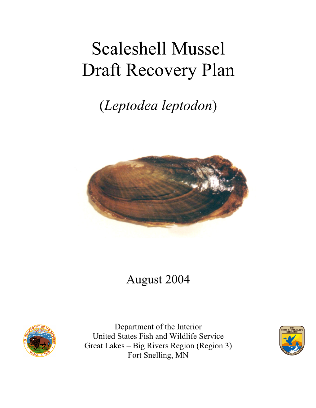 Scaleshell Mussel Draft Recovery Plan