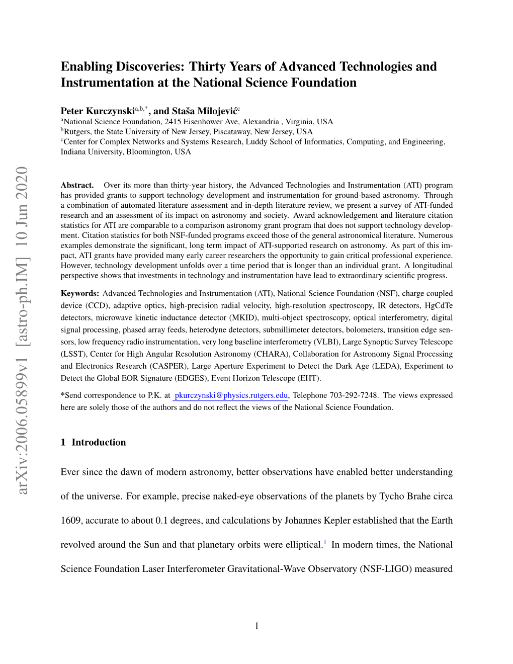 Enabling Discoveries: Thirty Years of Advanced Technologies and Instrumentation at the National Science Foundation