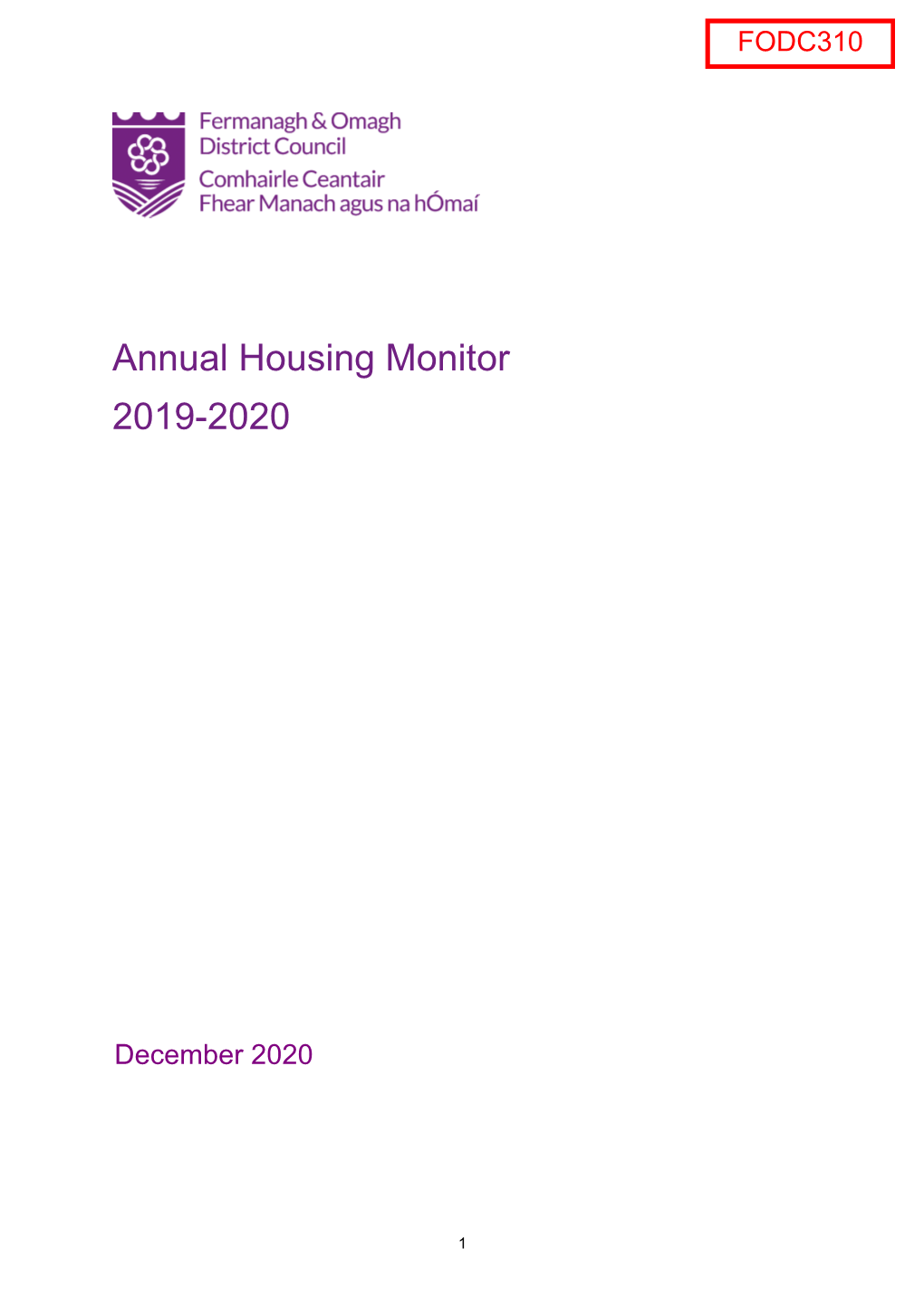 Annual Housing Monitor 2019-2020