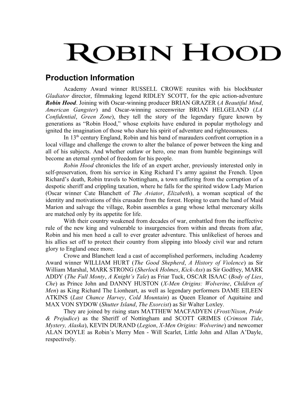 Robin Hood - Production Information 37