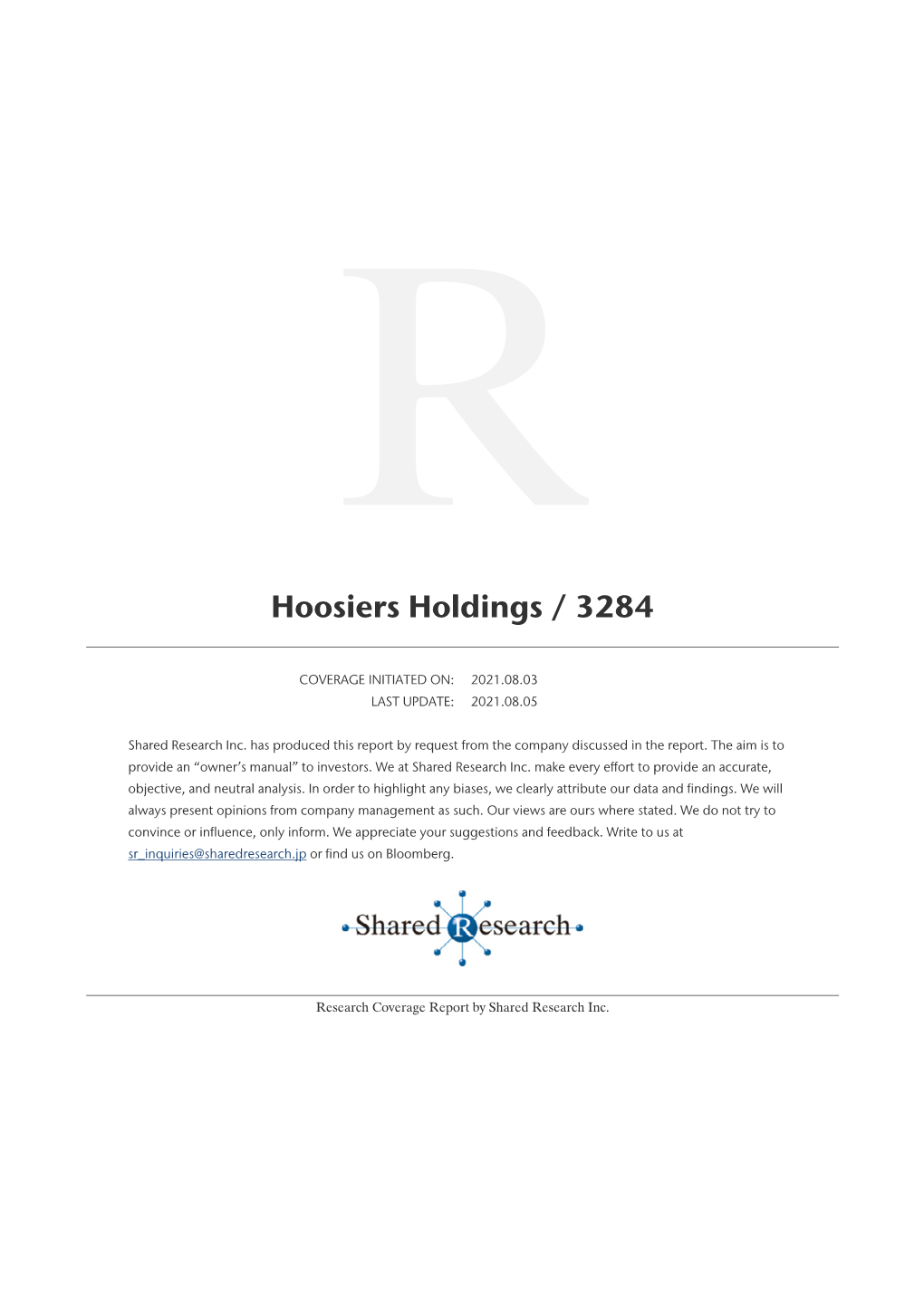 Hoosiers Holdings / 3284