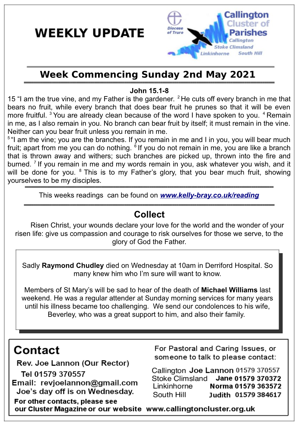 Week Commencing Sunday 2Nd May 2021 Collect