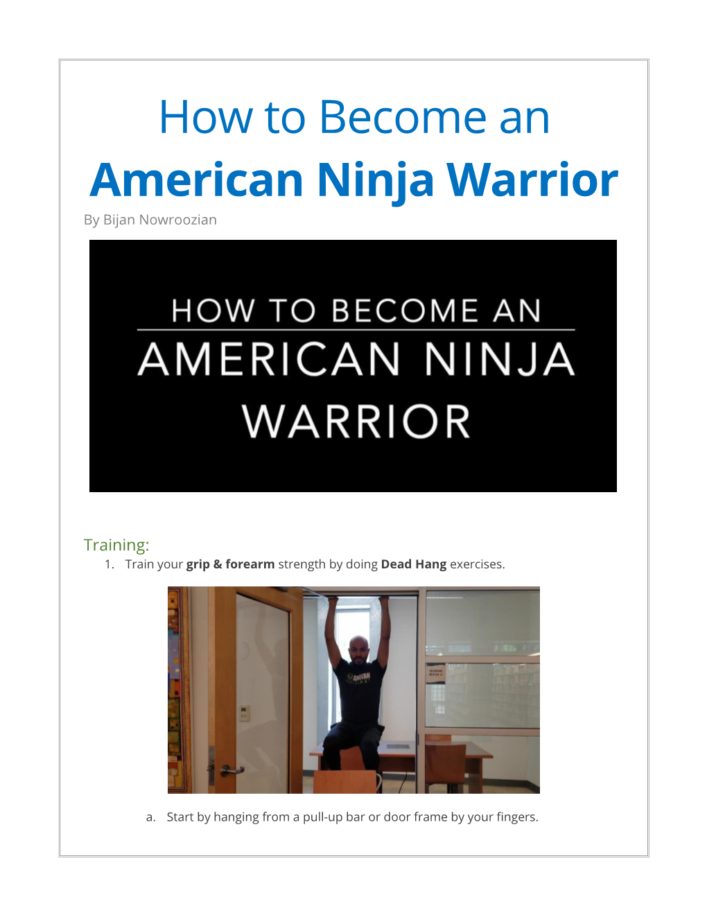 How to Become an American Ninja Warrior by Bijan Nowroozian