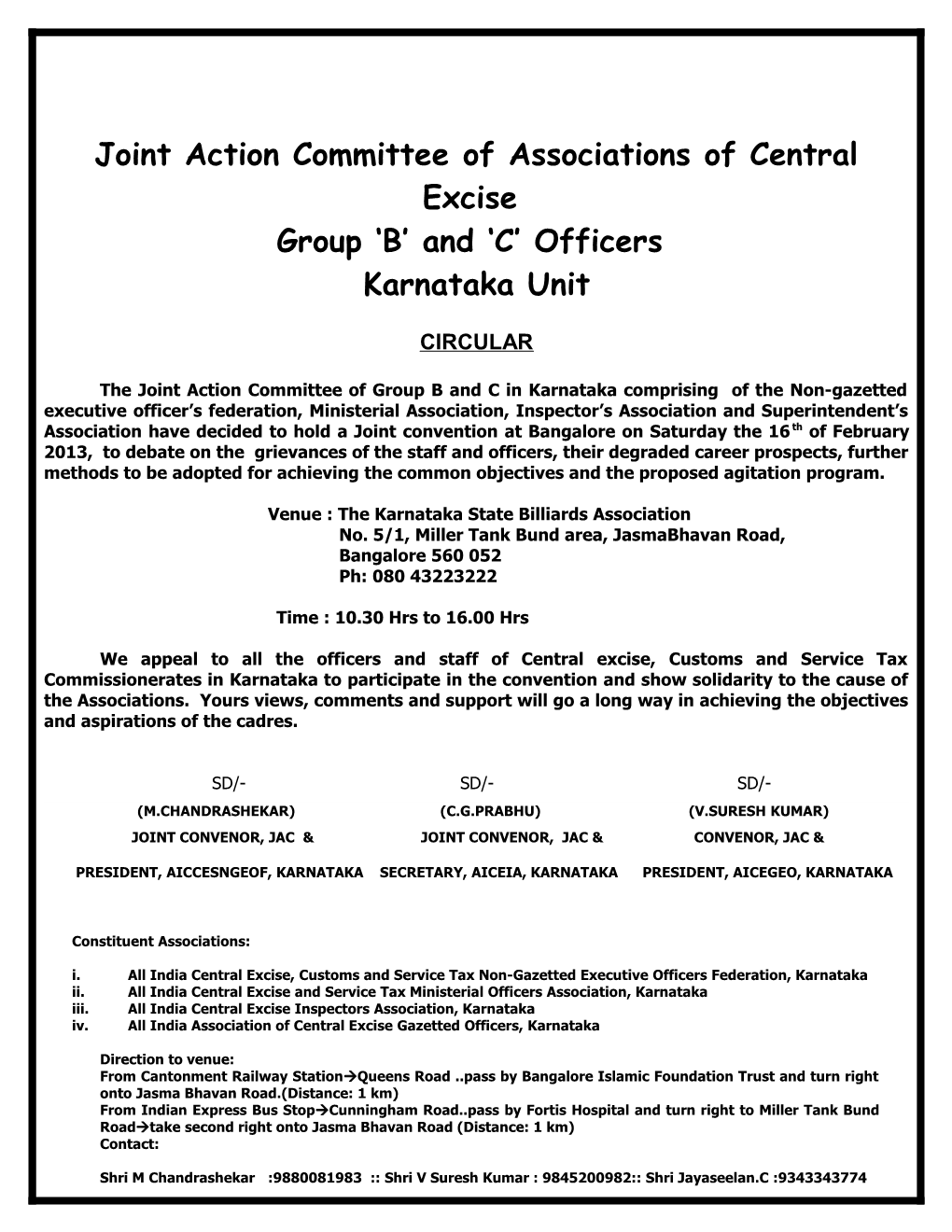 Joint Action Committee of Associations of Central Excise