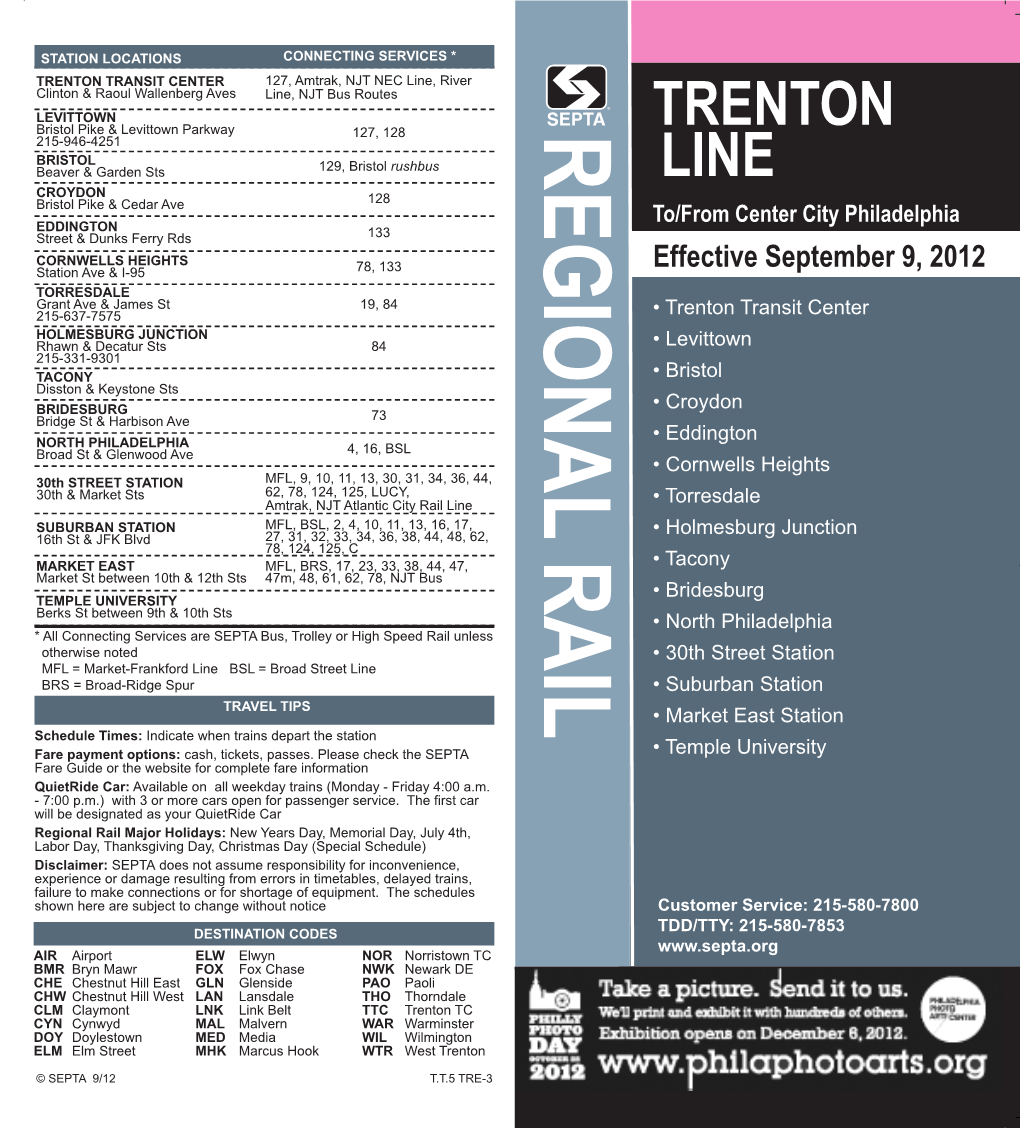 REGIONAL RAIL • Trenton Transit Center