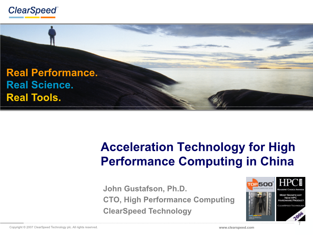 Acceleration Technology for High Performance Computing in China