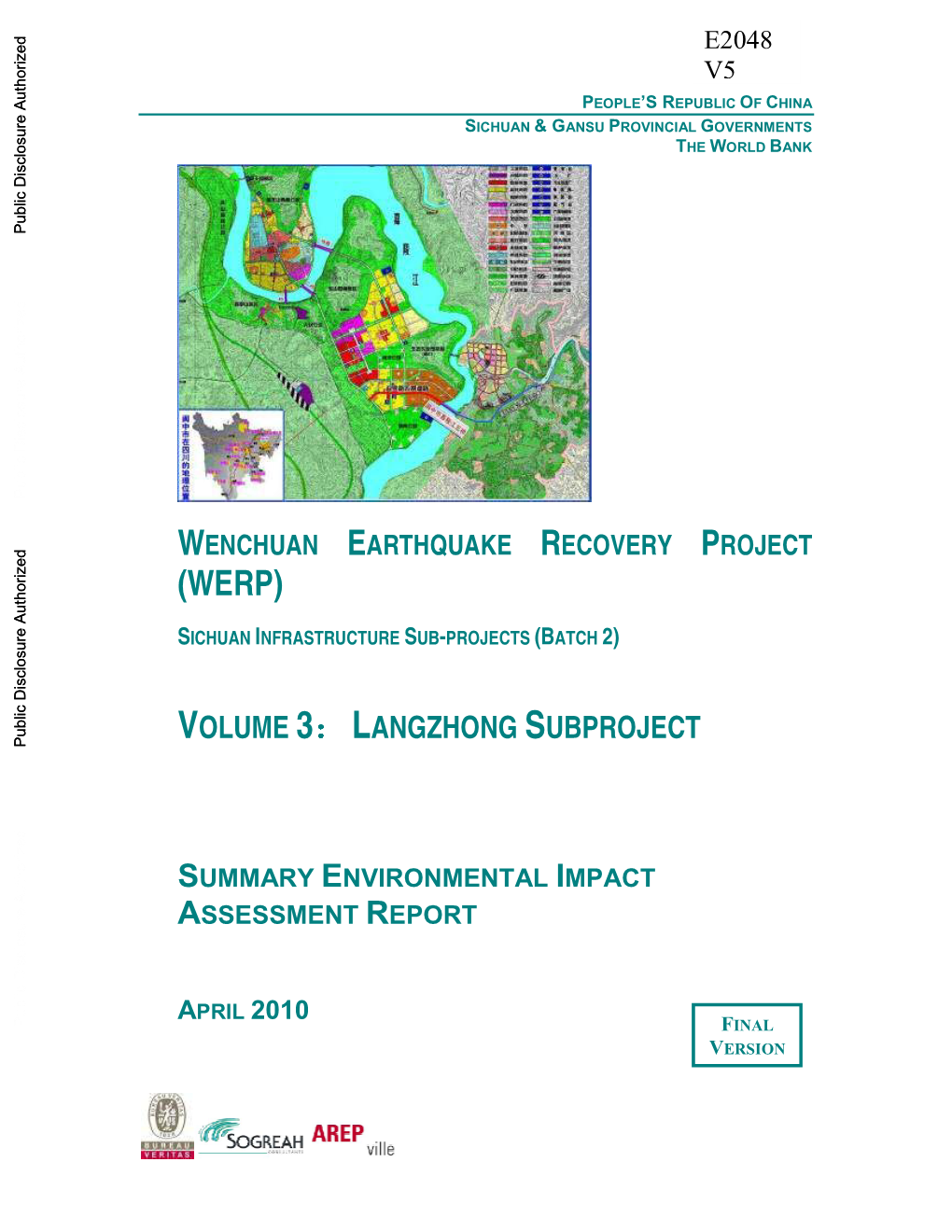 Wenchuan Earthquake Recovery Project (Werp)