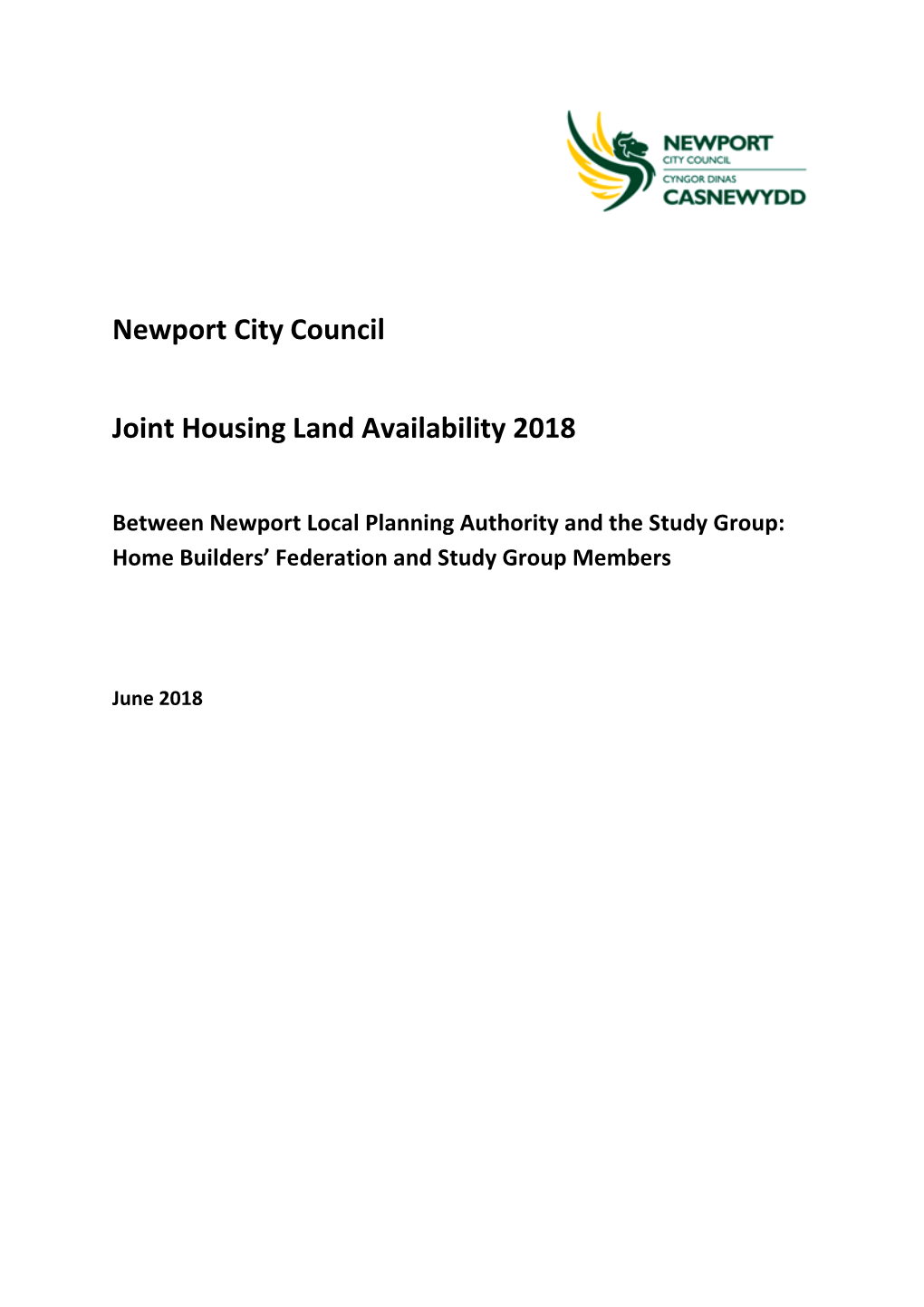 Newport City Council Joint Housing Land Availability 2018