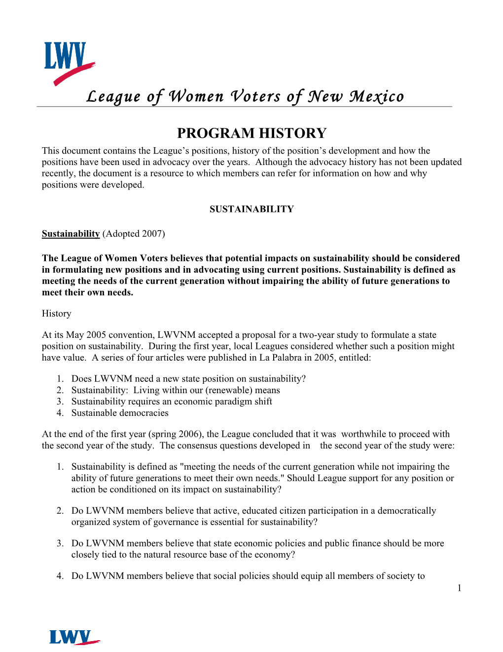 League of Women Voters of New Mexico