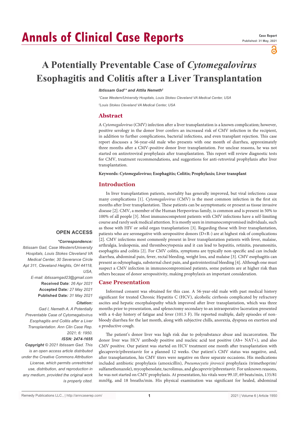 A Potentially Preventable Case of Cytomegalovirus Esophagitis and Colitis After a Liver Transplantation