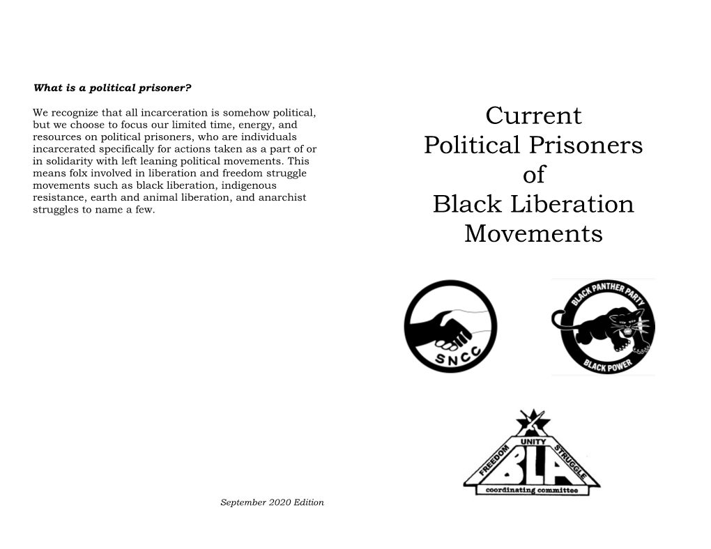 Current Political Prisoners of Black Liberation Movements