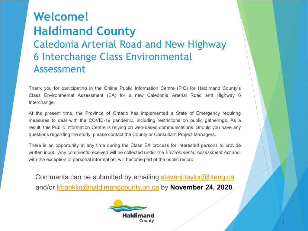 Caledonia Arterial Road and New Highway 6 Interchange Class Environmental Assessment