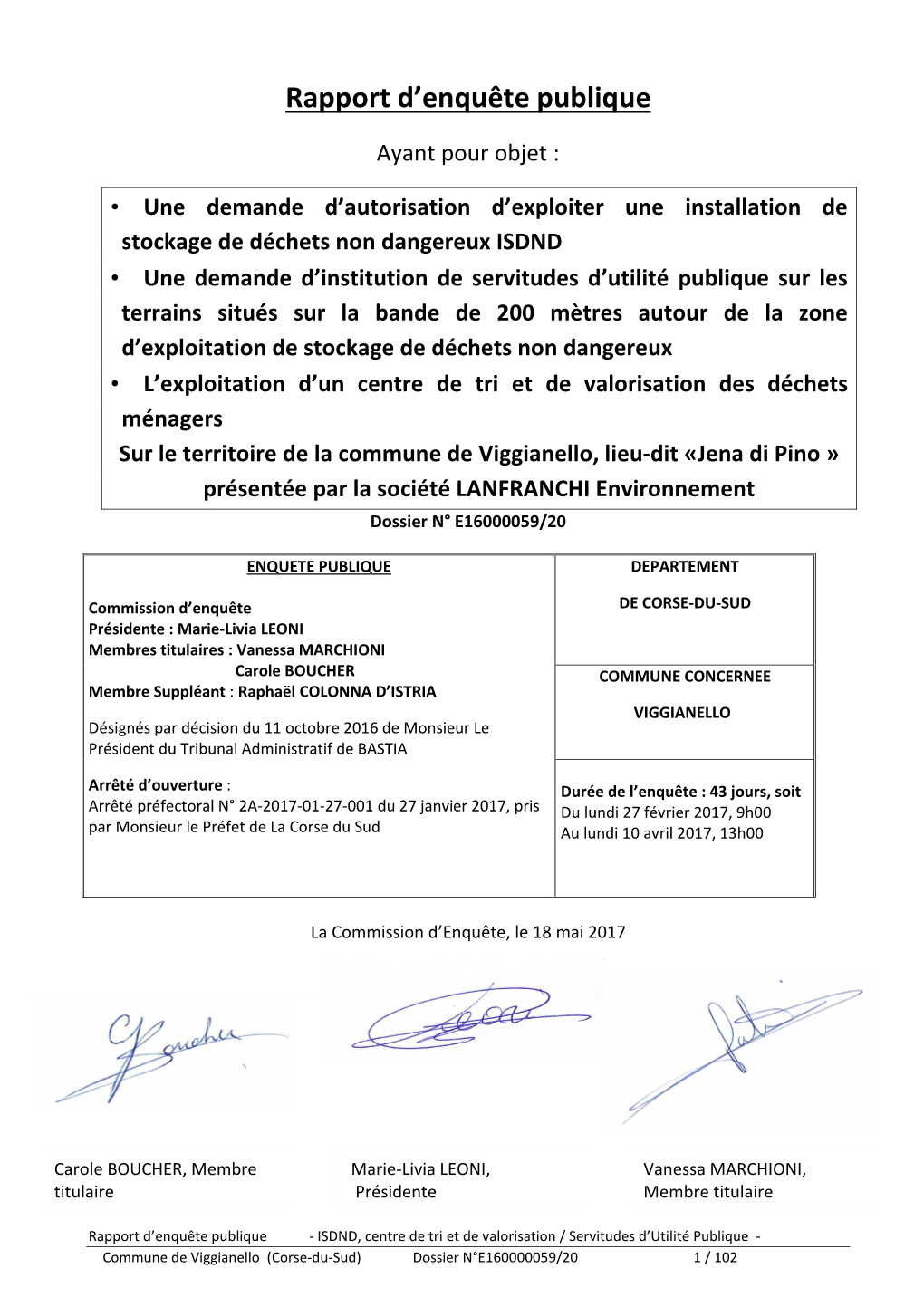 Rapport D'enquête Publique