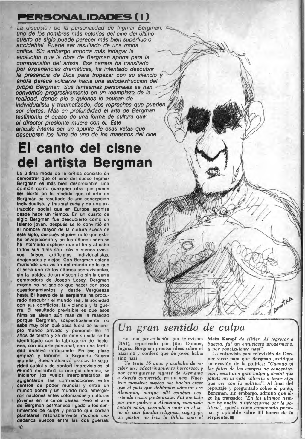 El Canto Del Cisne Del Artista Bergman