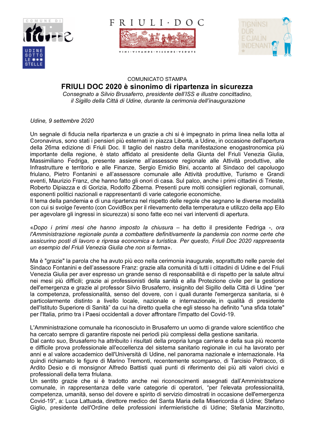 FRIULI DOC 2020 È Sinonimo Di Ripartenza in Sicurezza