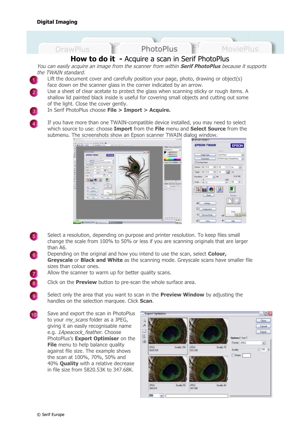 How to Do It - Acquire a Scan in Serif Photoplus