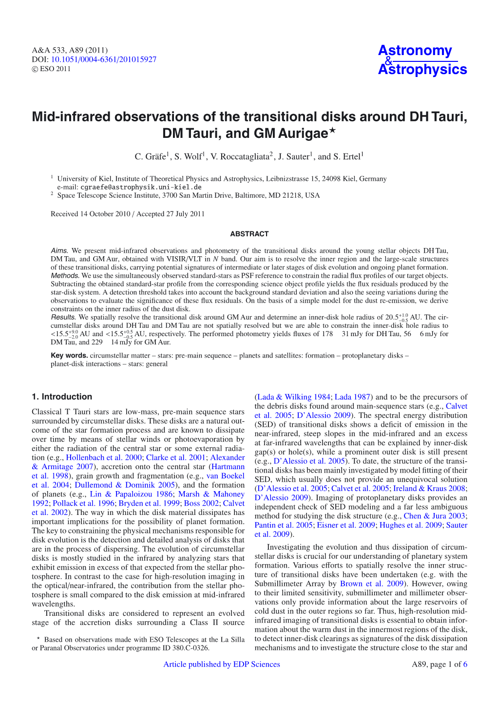 Mid-Infrared Observations of the Transitional Disks Around DH Tauri, DM Tauri, and GM Aurigae